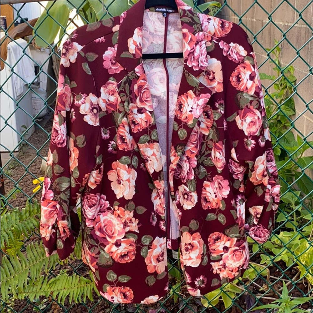 Pink Floral Blazer